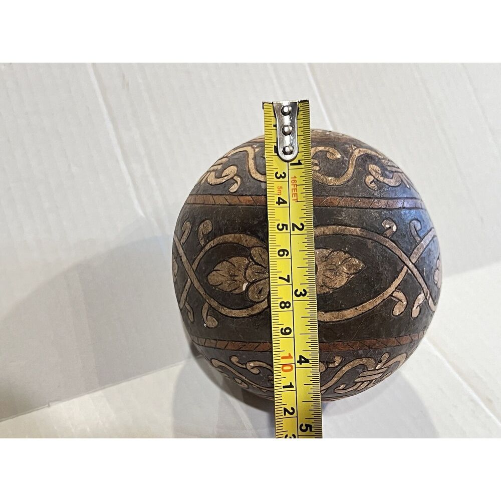 Vintage Antique Ceremonial Decor Pottery Ceramic Ball Asia Middle East 4.5” Dia - Picture 3 of 16